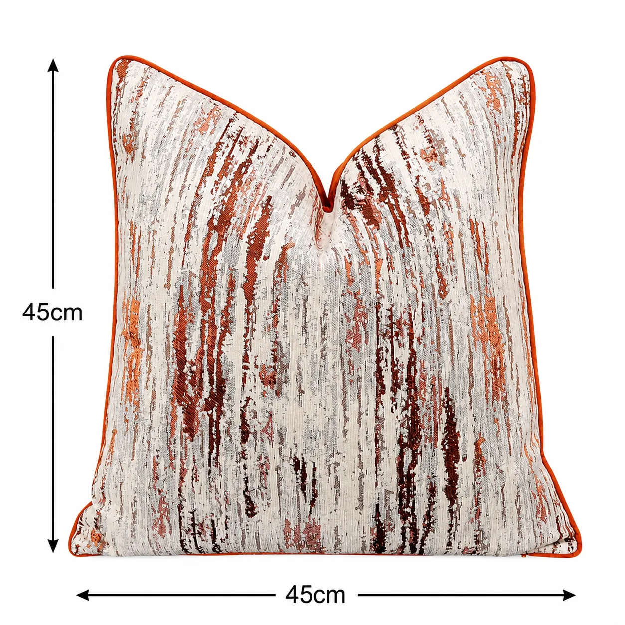 Cojín tela Jacquard lineal, Terracota (45*45cm)