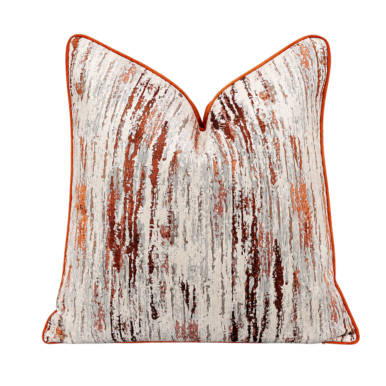 Cojín tela Jacquard lineal, Terracota (45*45cm)