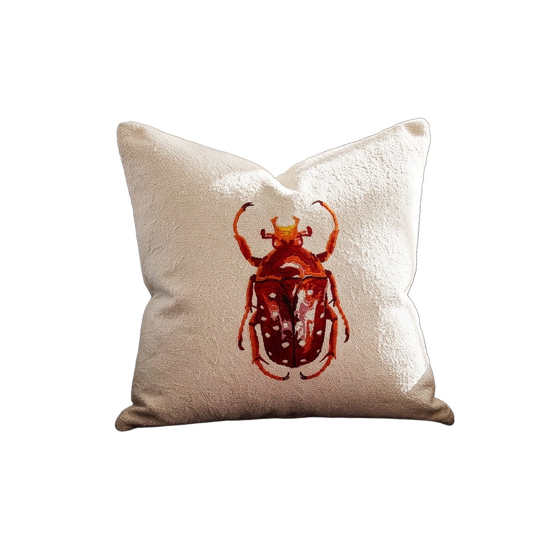 Cojín tela Jacquard escarabajo, Terracota (45*45cm)
