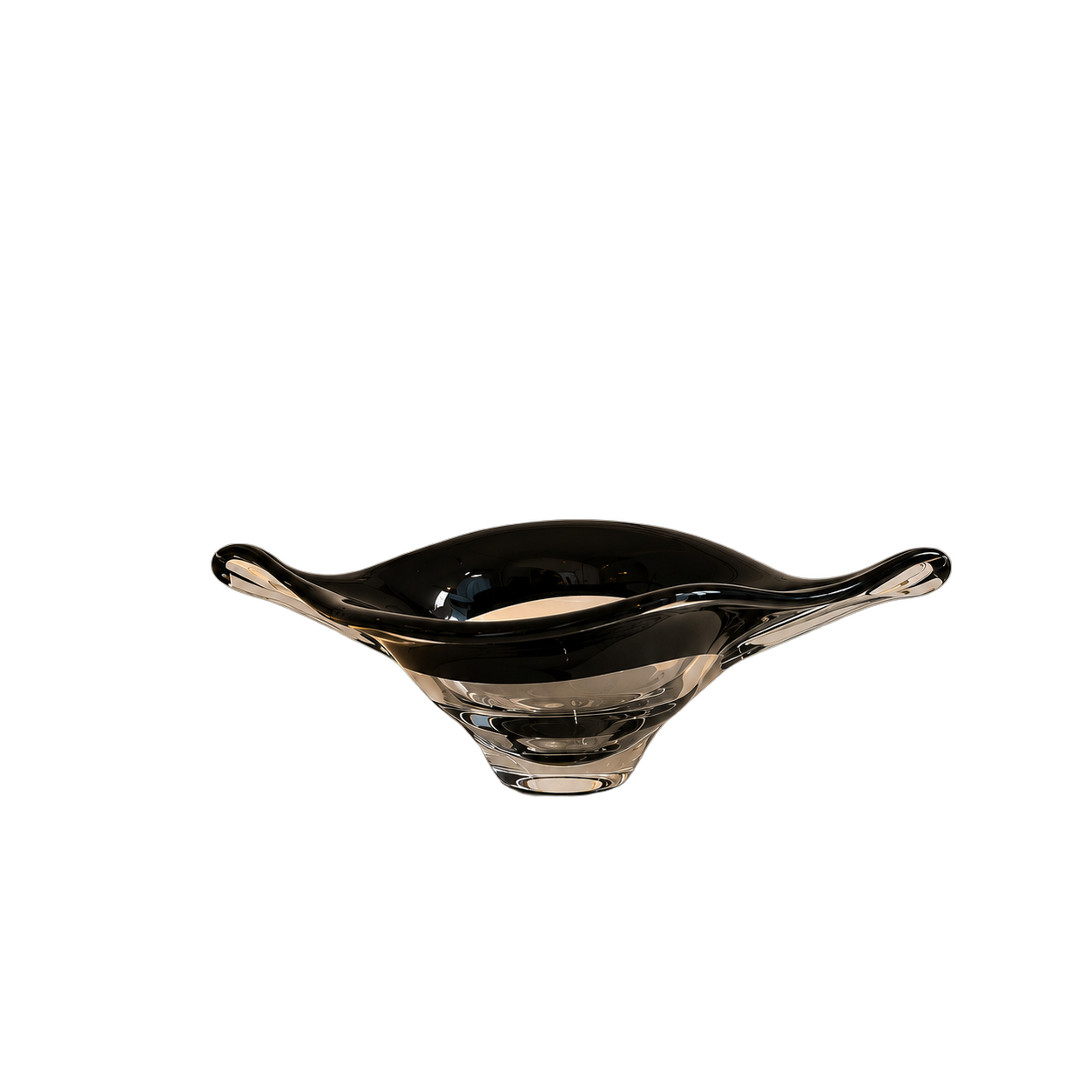 Bandeja de cristal de Murano pico de pez, Humo (40*18*14cm)