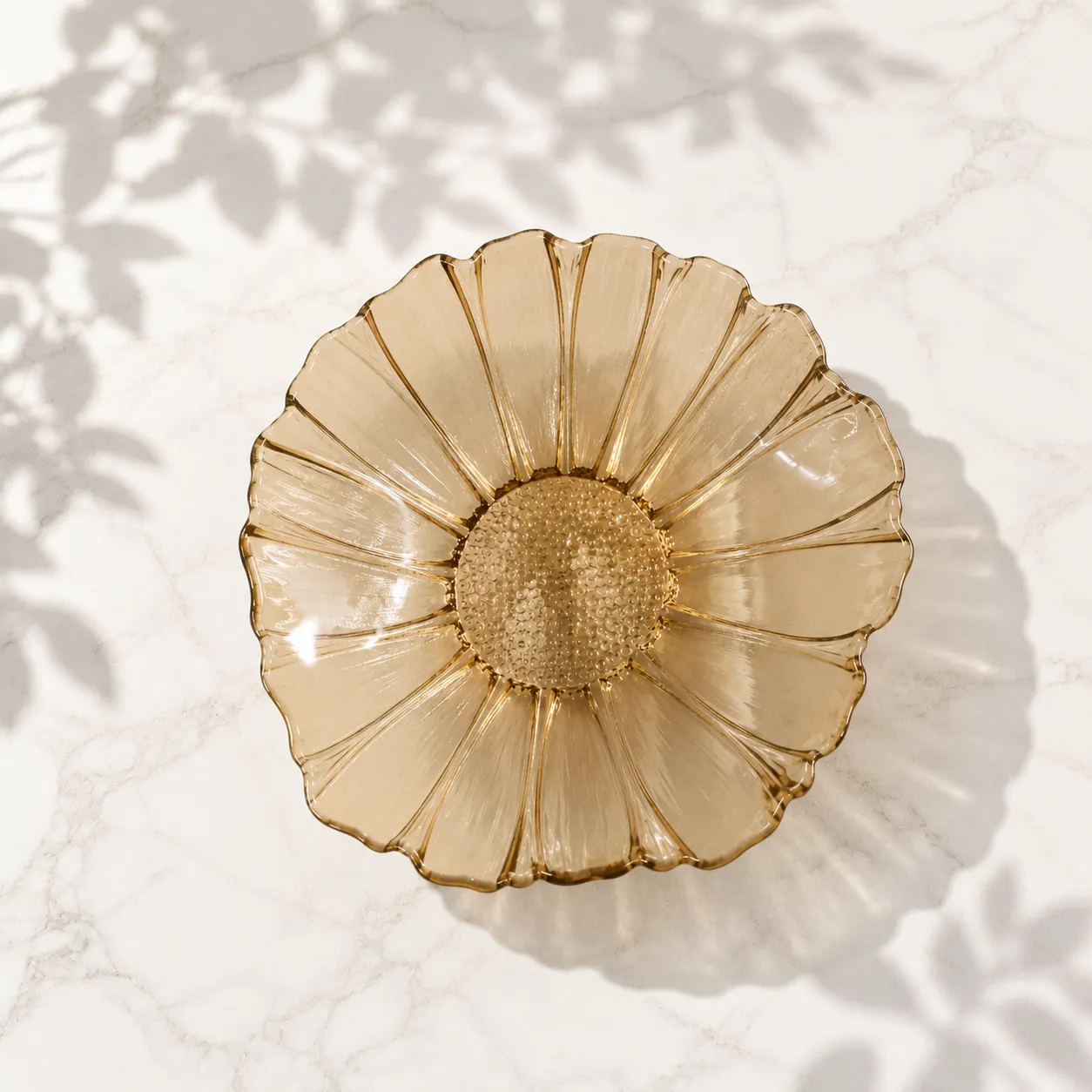 Bandeja de cristal de Murano girasol pequeña, Ámbar (28*9cm)