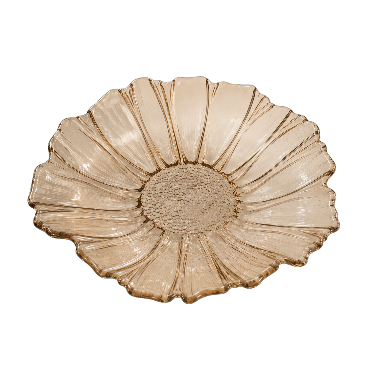 Bandeja de cristal de Murano girasol pequeña, Ámbar (28*9cm)
