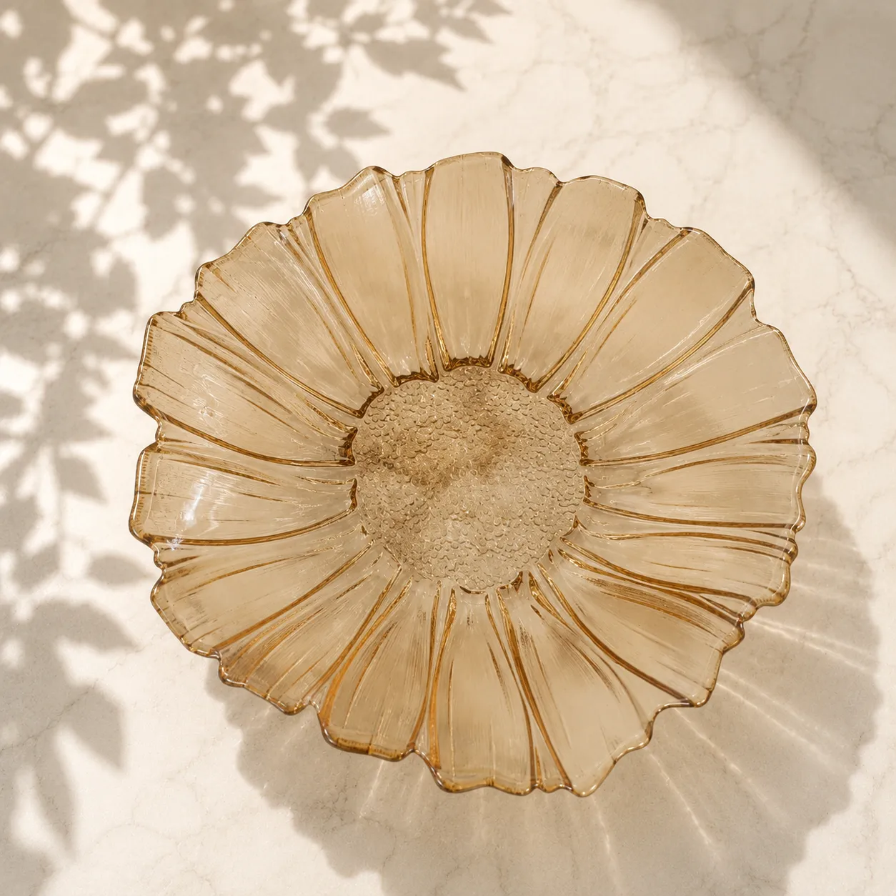 Bandeja de cristal de Murano girasol grande, Ámbar (38*9cm)