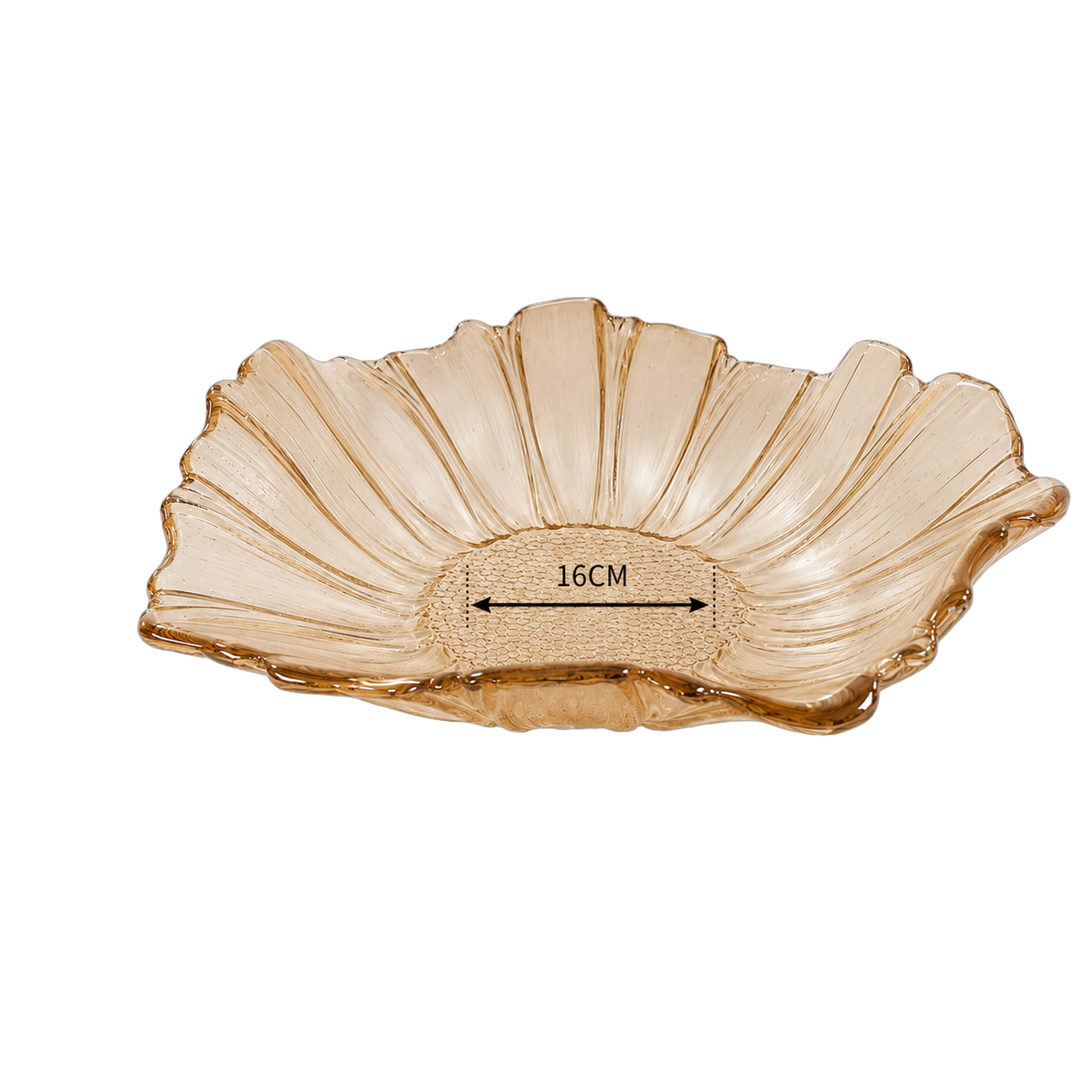 Bandeja de cristal de Murano girasol grande, Ámbar (38*9cm)