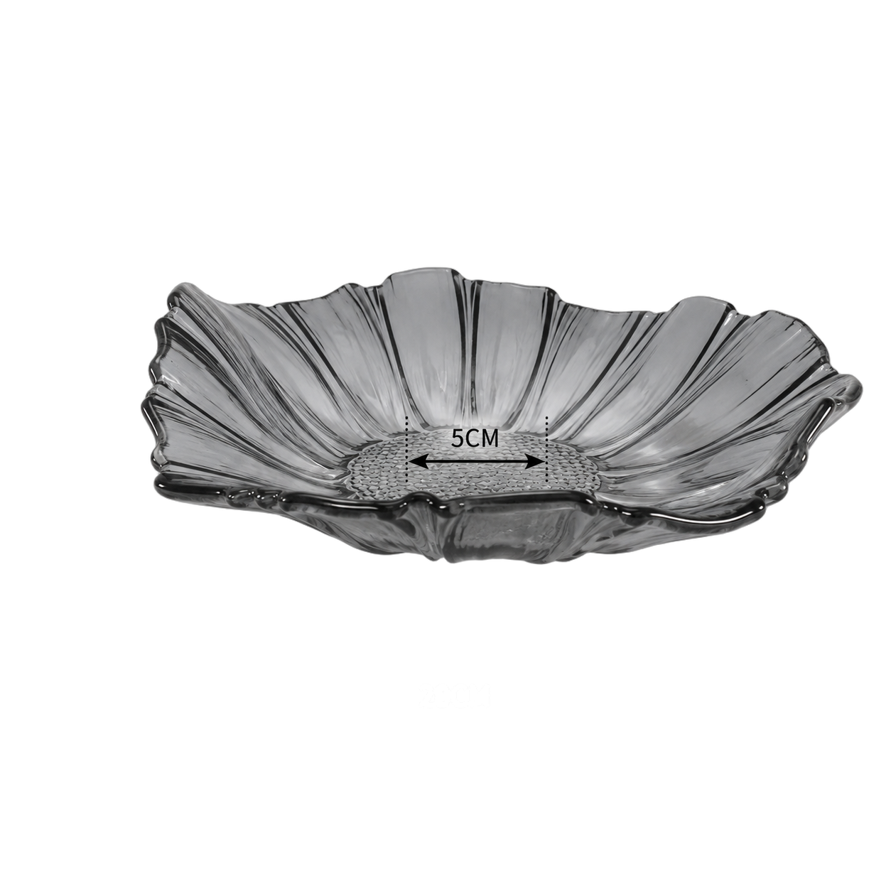 Bandeja de cristal de Murano girasol pequeña, Humo (28*9cm)