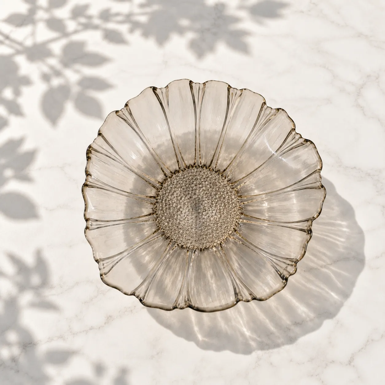Bandeja de cristal de Murano girasol pequeña, Champagne (28*9cm)