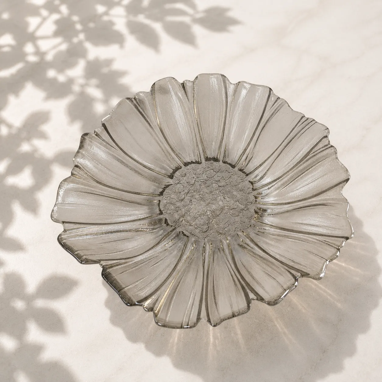 Bandeja de cristal de Murano girasol grande, Champagne (38*9cm)