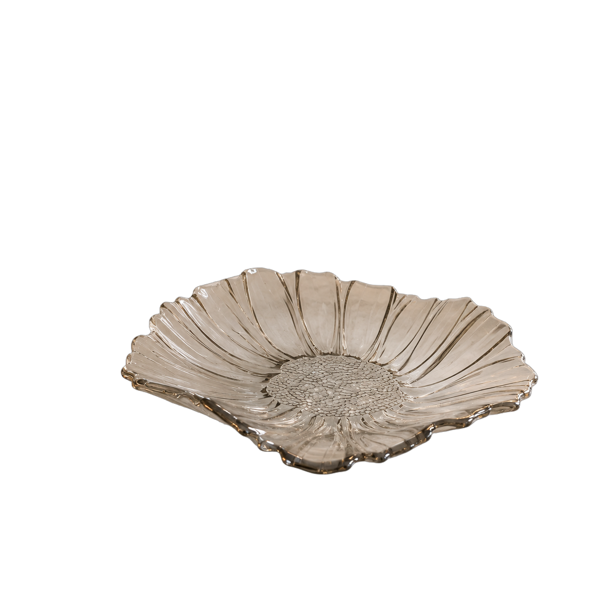 Bandeja de cristal de Murano girasol grande, Champagne (38*9cm)