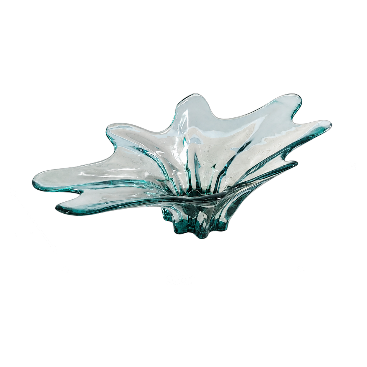 Bandeja de cristal de Murano alargada, Azul (20*11*36cm)