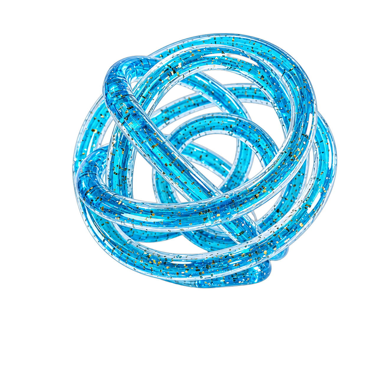 Nudo decorativo de cristal grande, Azul (16cm)