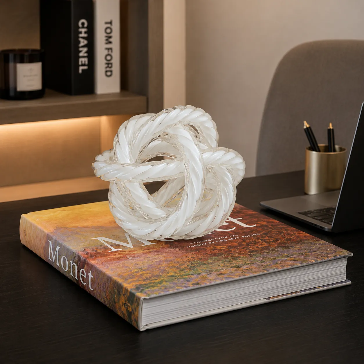 GLASS KNOT BLANCOS TRANSPARENTES-DIA16