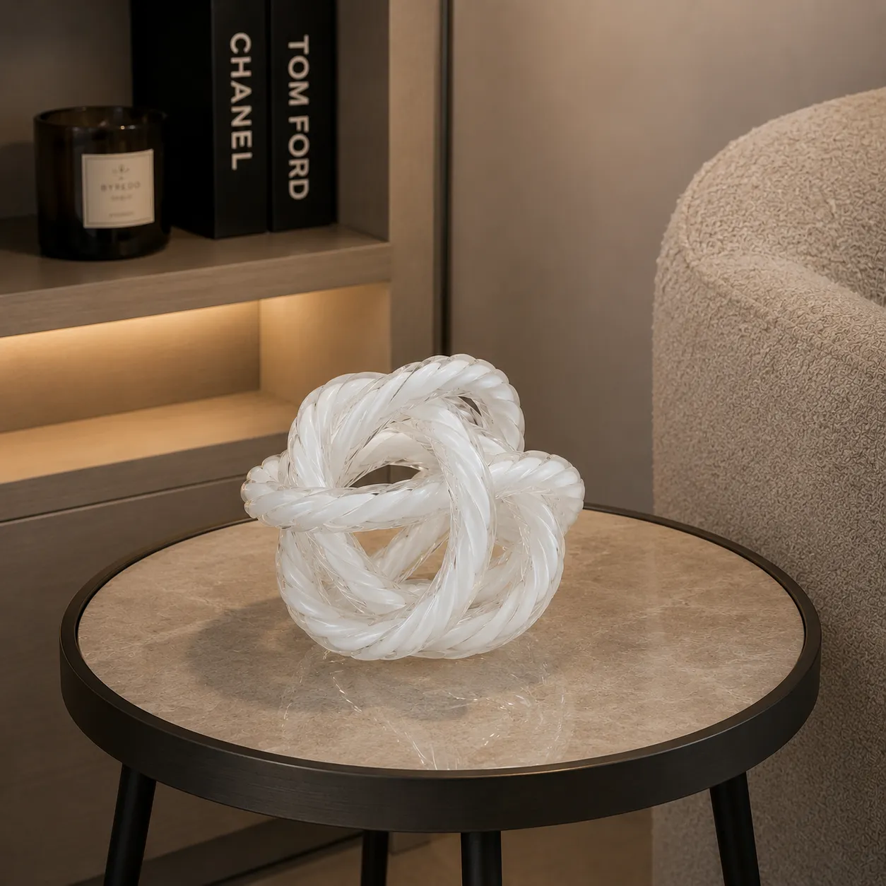 GLASS KNOT BLANCOS TRANSPARENTES-DIA16