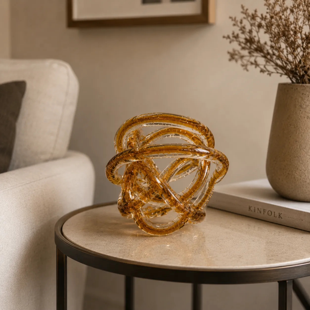 GLASS KNOT NARANJA -DIA16
