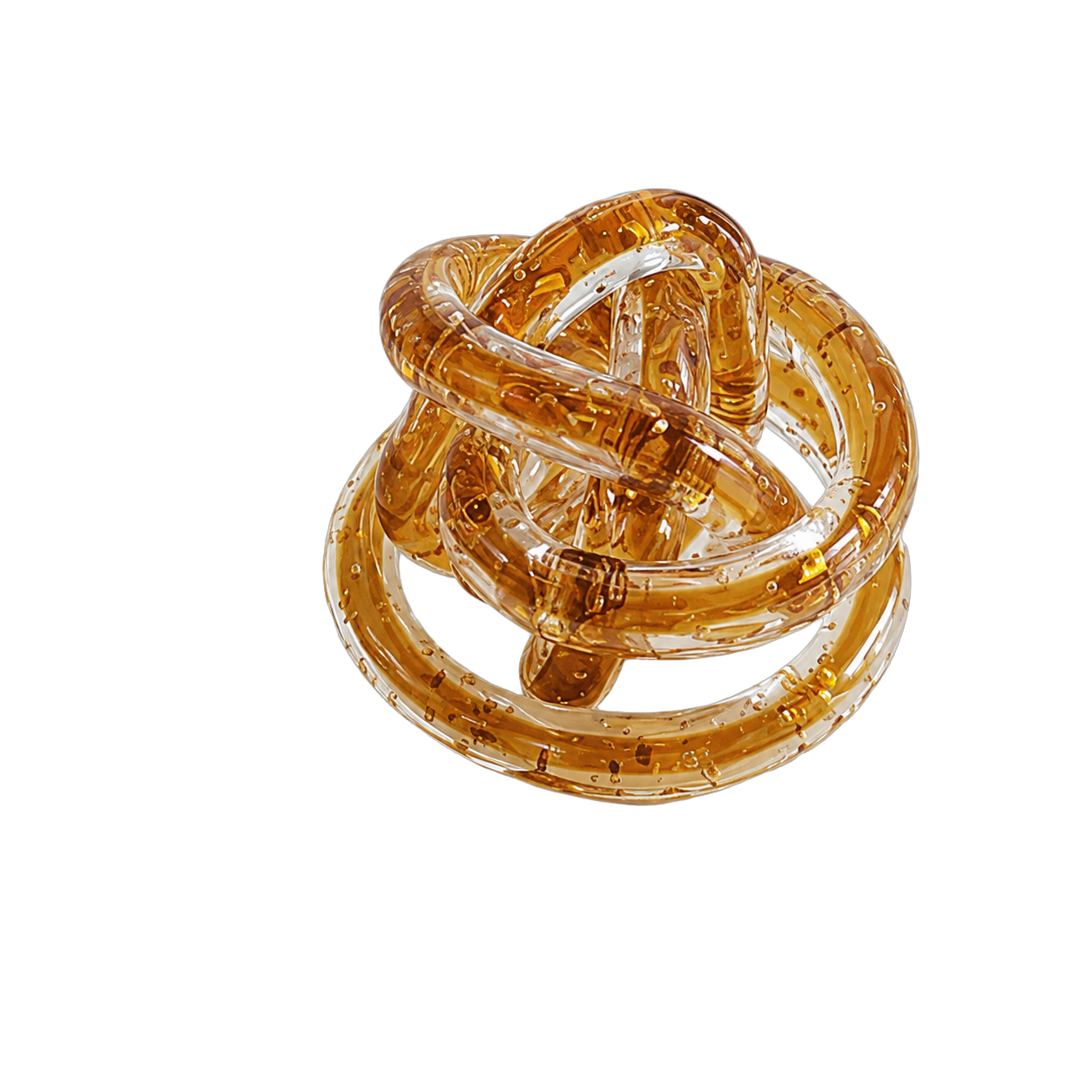Nudo decorativo de cristal pequeño, Naranja (9cm)