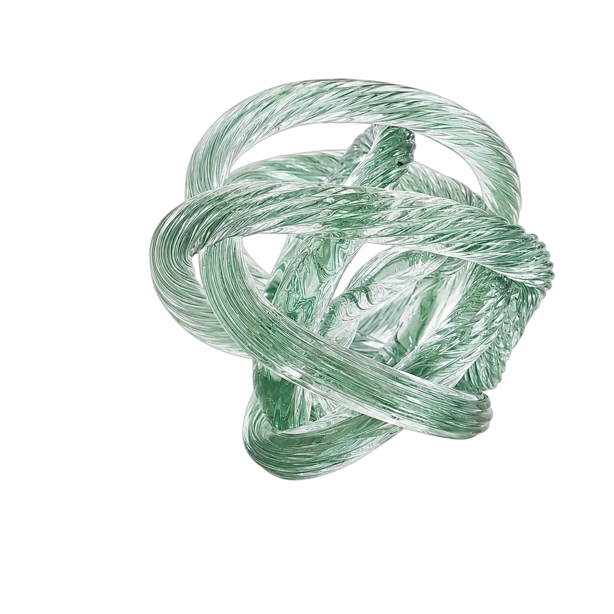 Nudo decorativo de cristal grande, Verde trenzado (16cm)