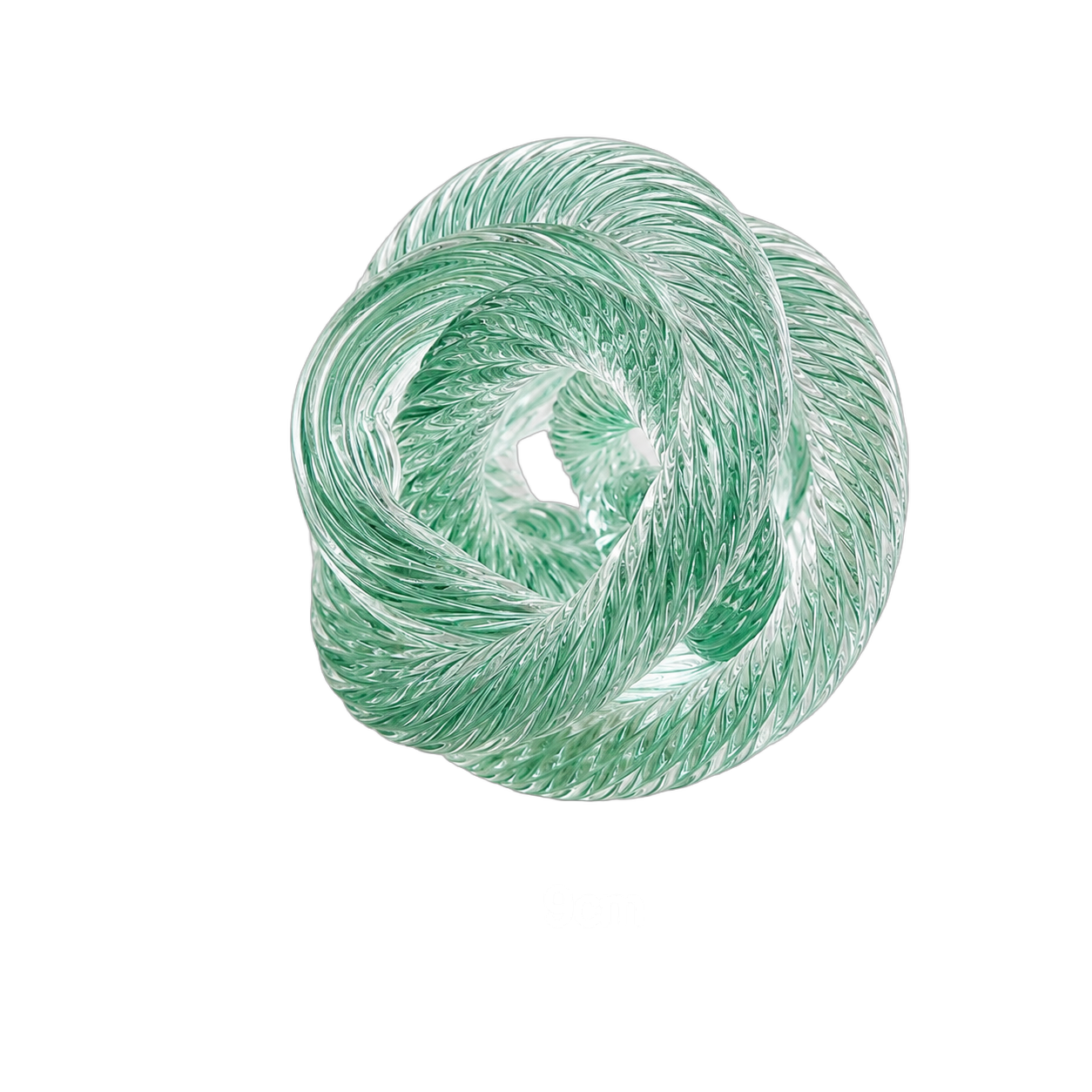 Nudo decorativo de cristal pequeño, Verde trenzado (9cm)