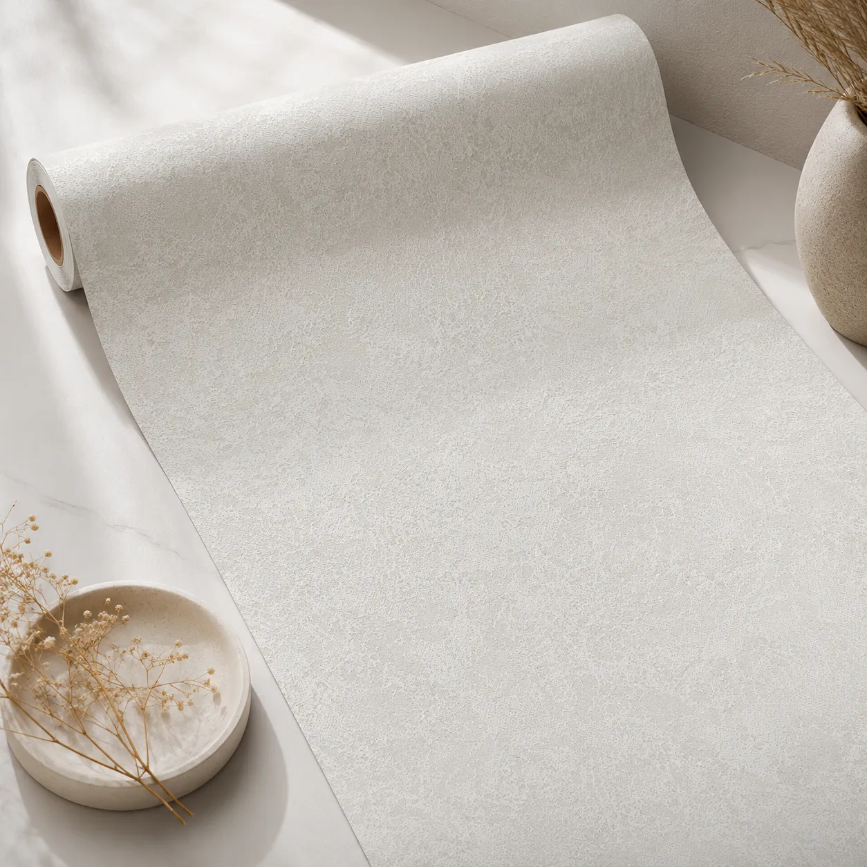 Papel tapiz textura sutil, Gris claro (053*10M)