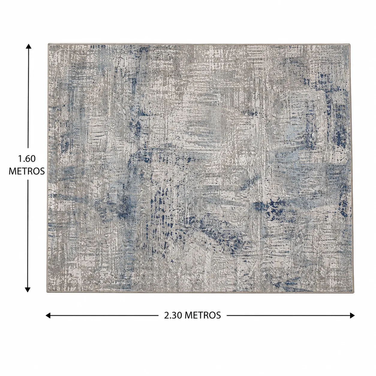 Alfombra abstracta Ireland, Gris carbón, grosor 2 cm, reverso de yute (160*230cm)