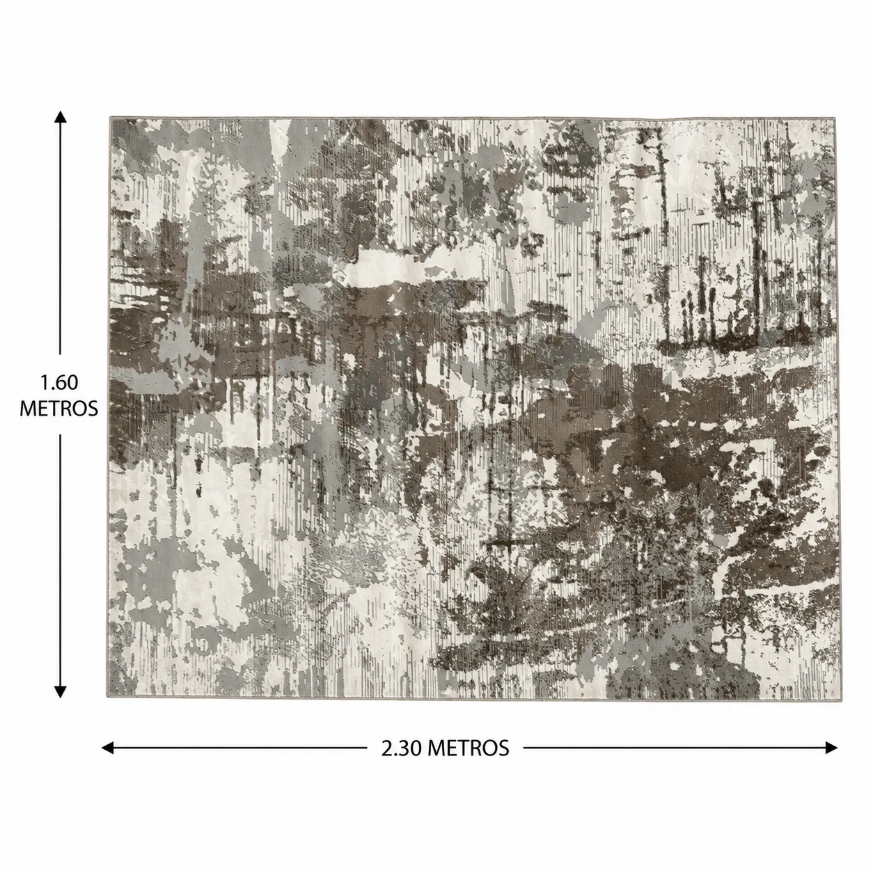Alfombra abstracta Ireland, Café y hueso, grosor 2 cm, reverso de yute (160*230cm)
