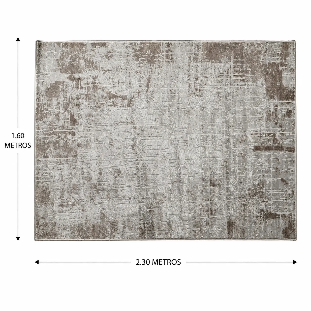 Alfombra abstracta Ireland, Hueso y café, grosor 2 cm, reverso de yute (160*230cm)
