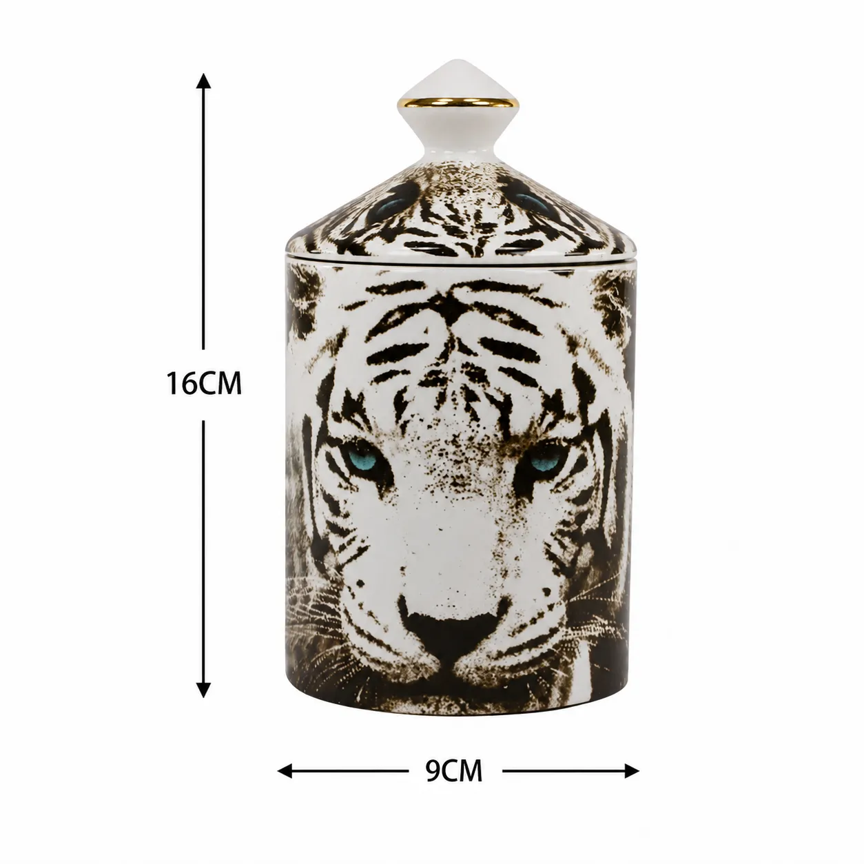 Vela aromática canela tigre, Blanco y café (9*16cm)