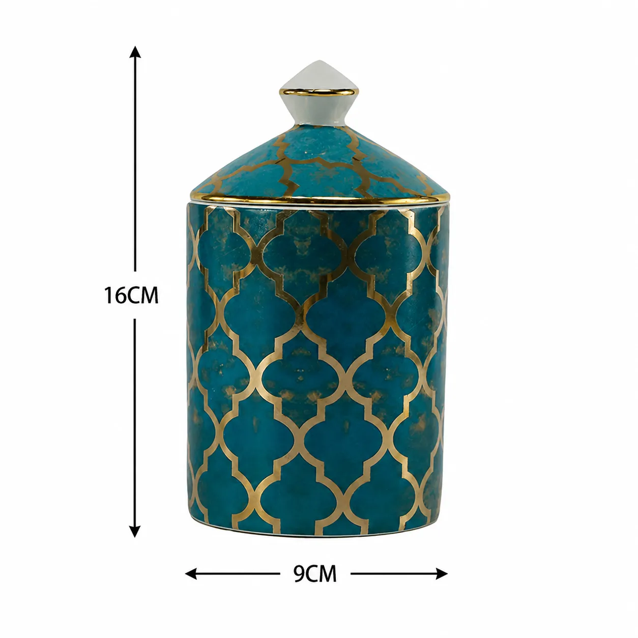 Vela aromática chocolate arabesco, Verde y dorado (9*16cm)