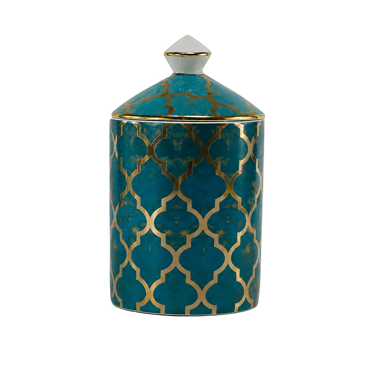 Vela aromática chocolate arabesco, Verde y dorado (9*16cm)