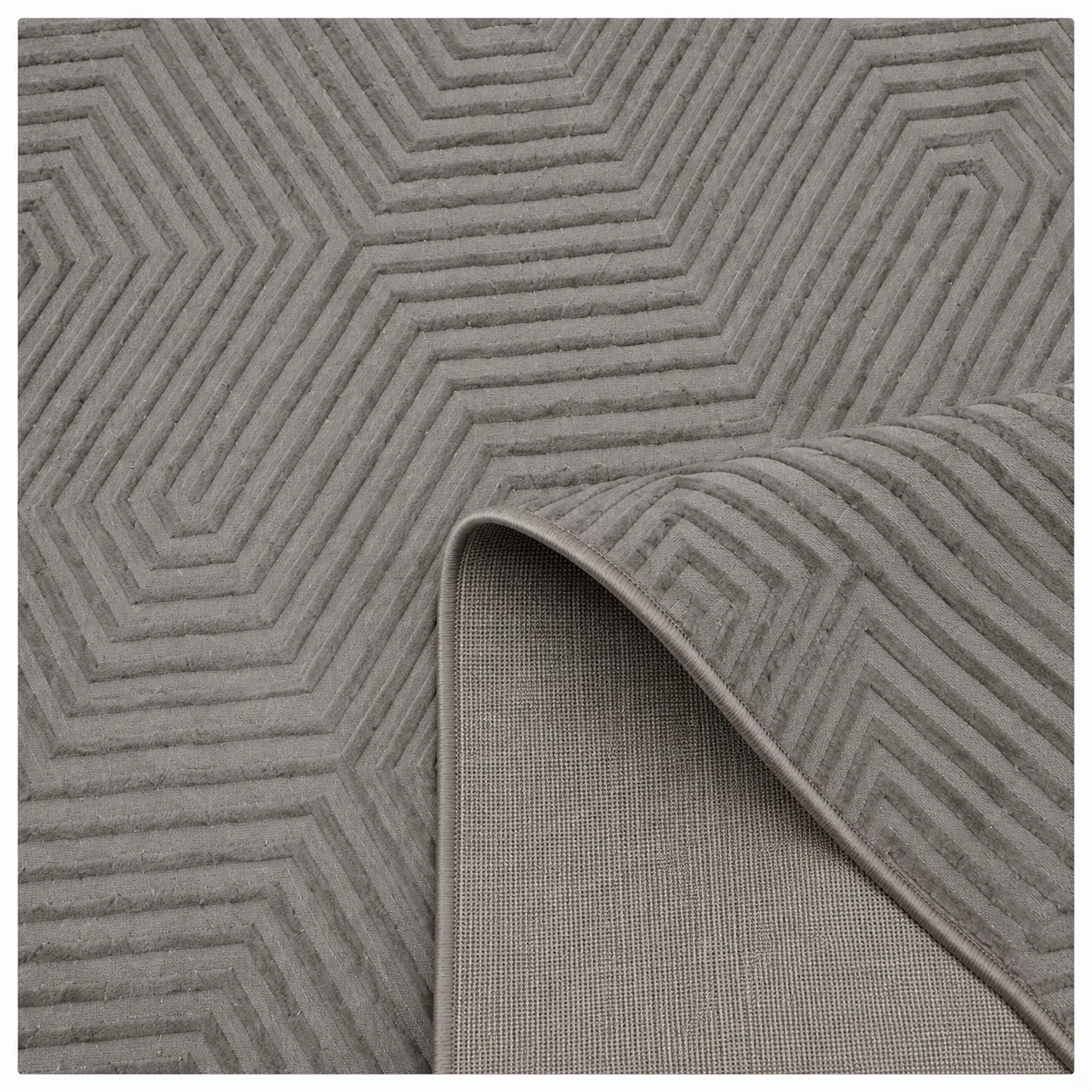 Alfombra geométrica minimalista, Hueso, grosor 2 cm, reverso de yute (160*230cm)