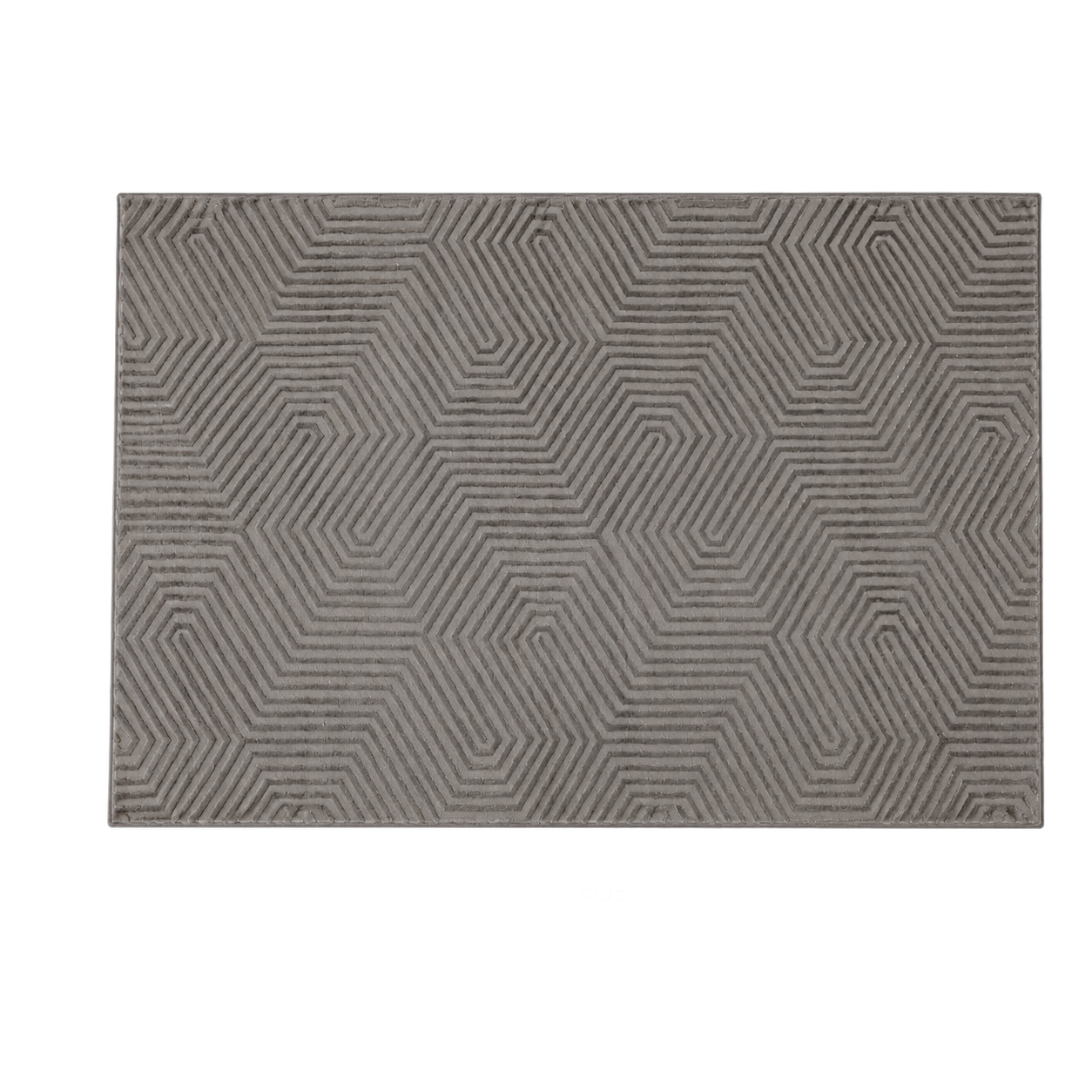 Alfombra geométrica minimalista, Hueso, grosor 2 cm, reverso de yute (160*230cm)