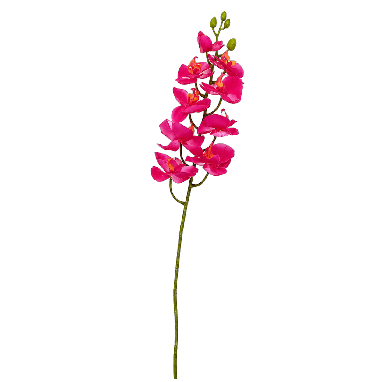 Ramo individual de orquídea artificial real al tacto fucsia (108cm)
