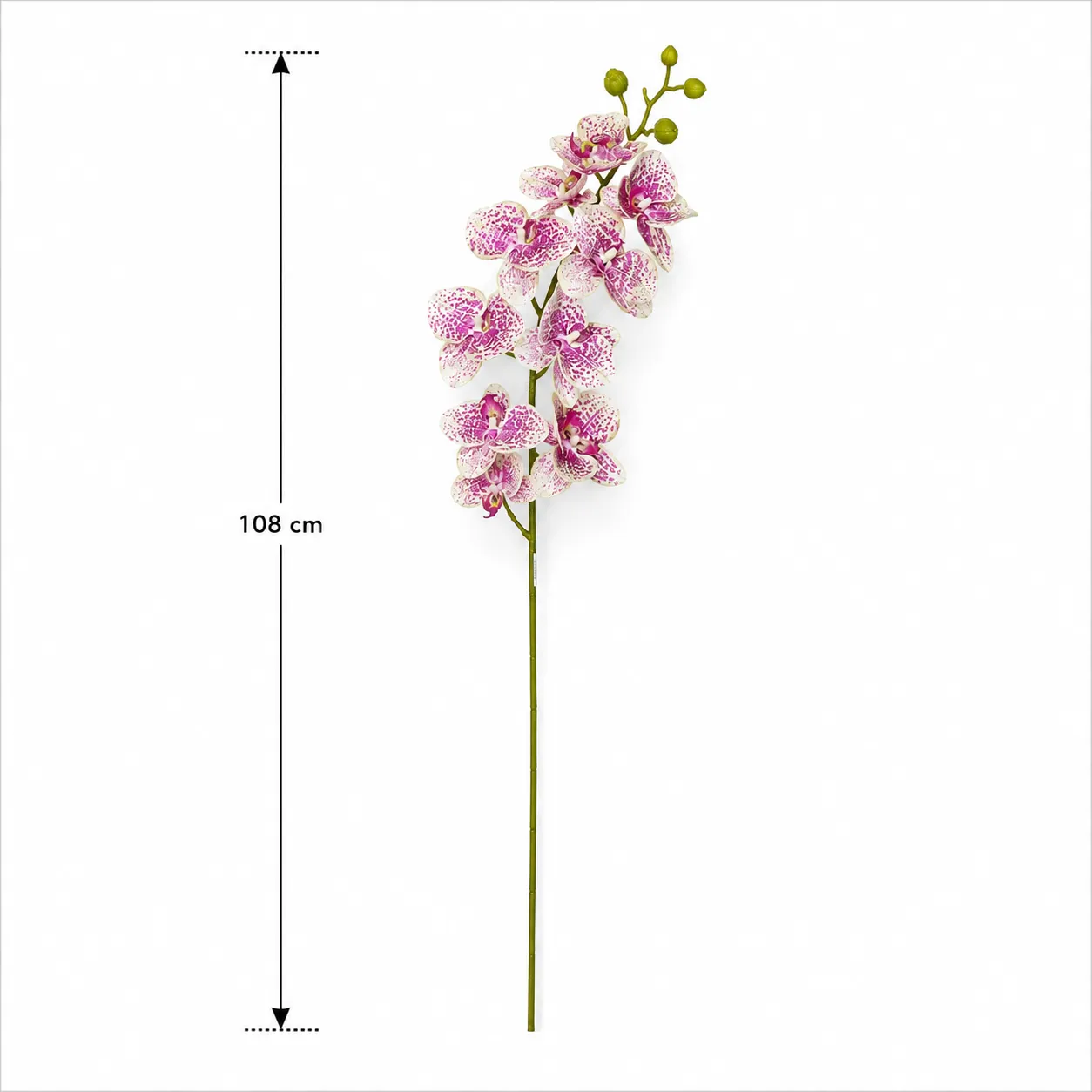 Ramo individual de orquídea artificial real al tacto jaspeado 1 (108cm)