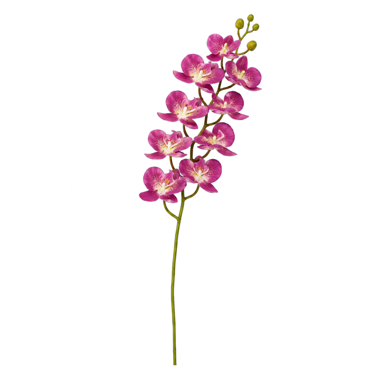 Ramo individual de orquídea artificial real al tacto lila con verde (108cm)