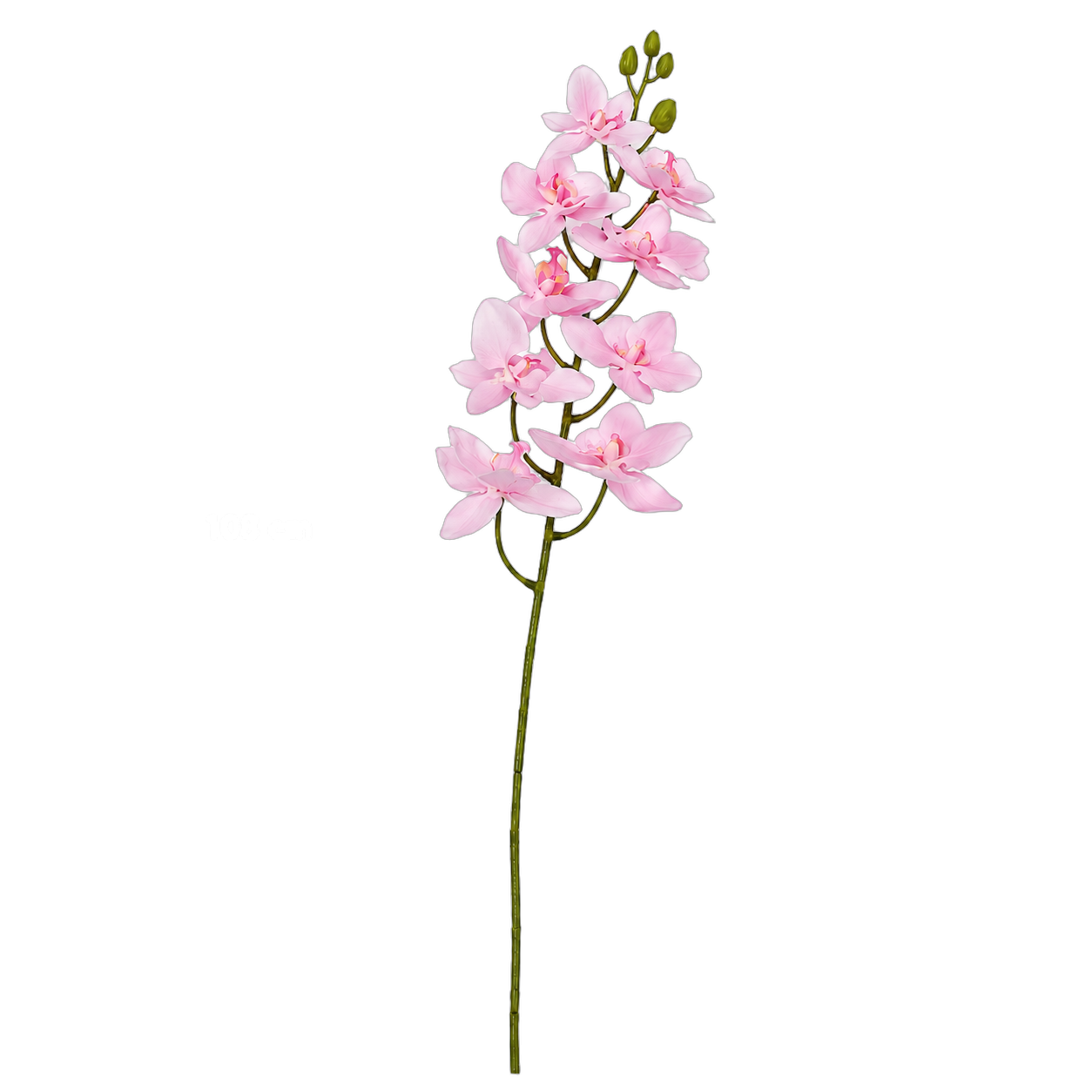 Ramo individual de orquídea artificial real al tacto rosado (108cm)
