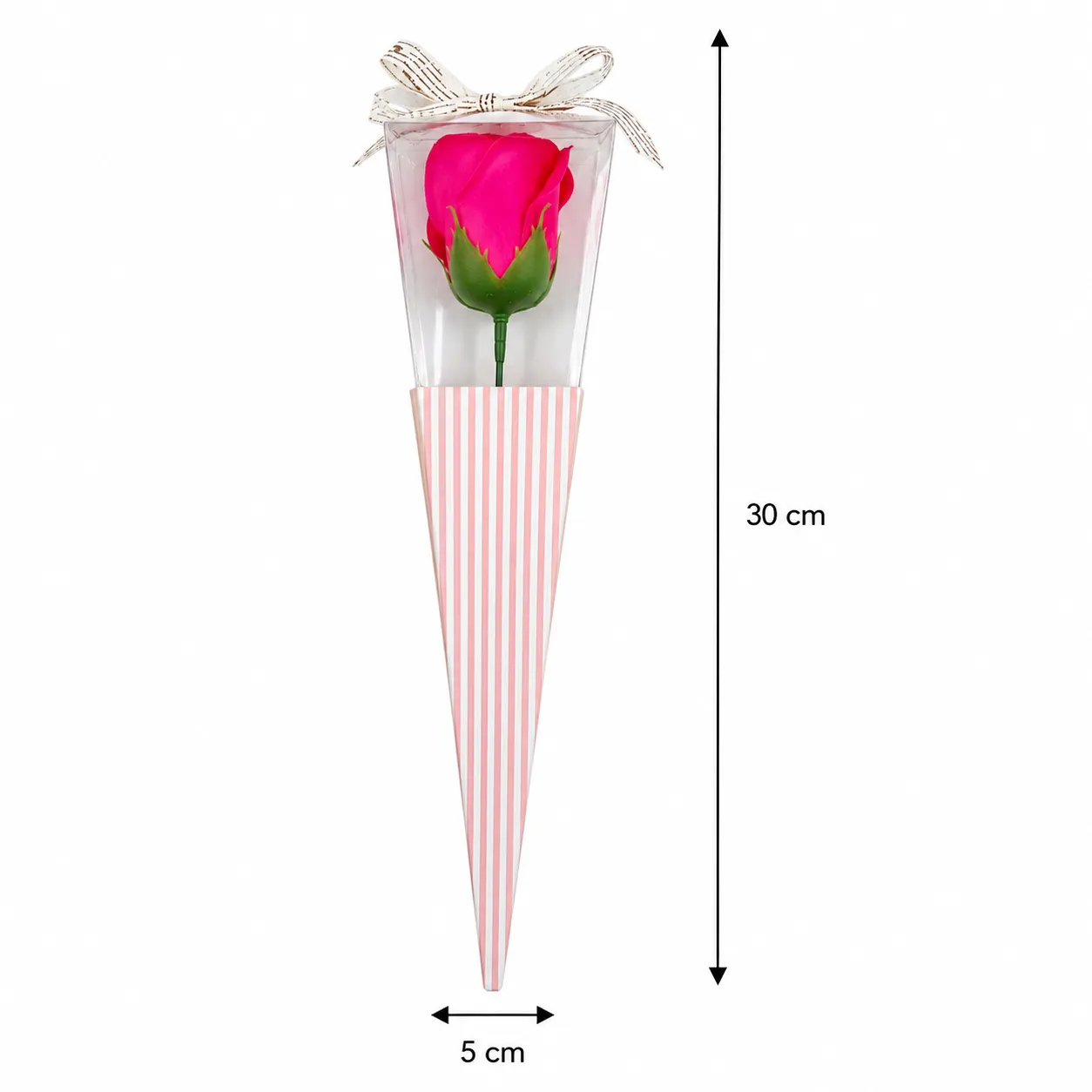 Rosa de jabón individual en cono, Fucsia (5*5*30)