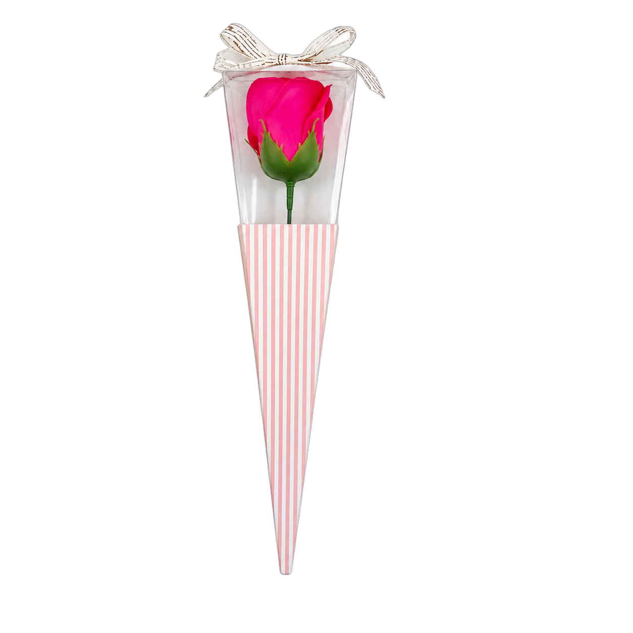 Rosa de jabón individual en cono, Fucsia (5*5*30)