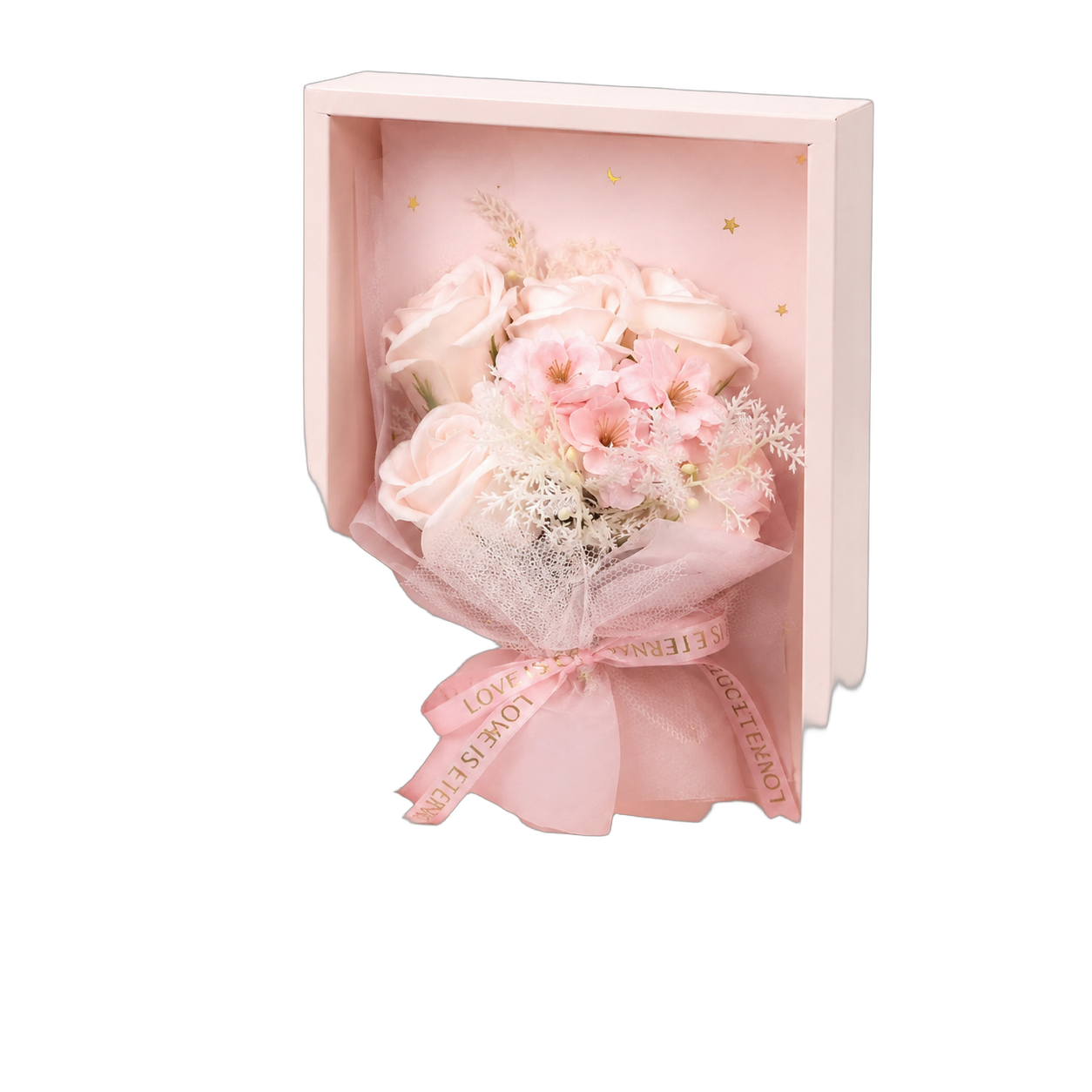 Bouquet de jabón en caja, Rosado (17*9*26)