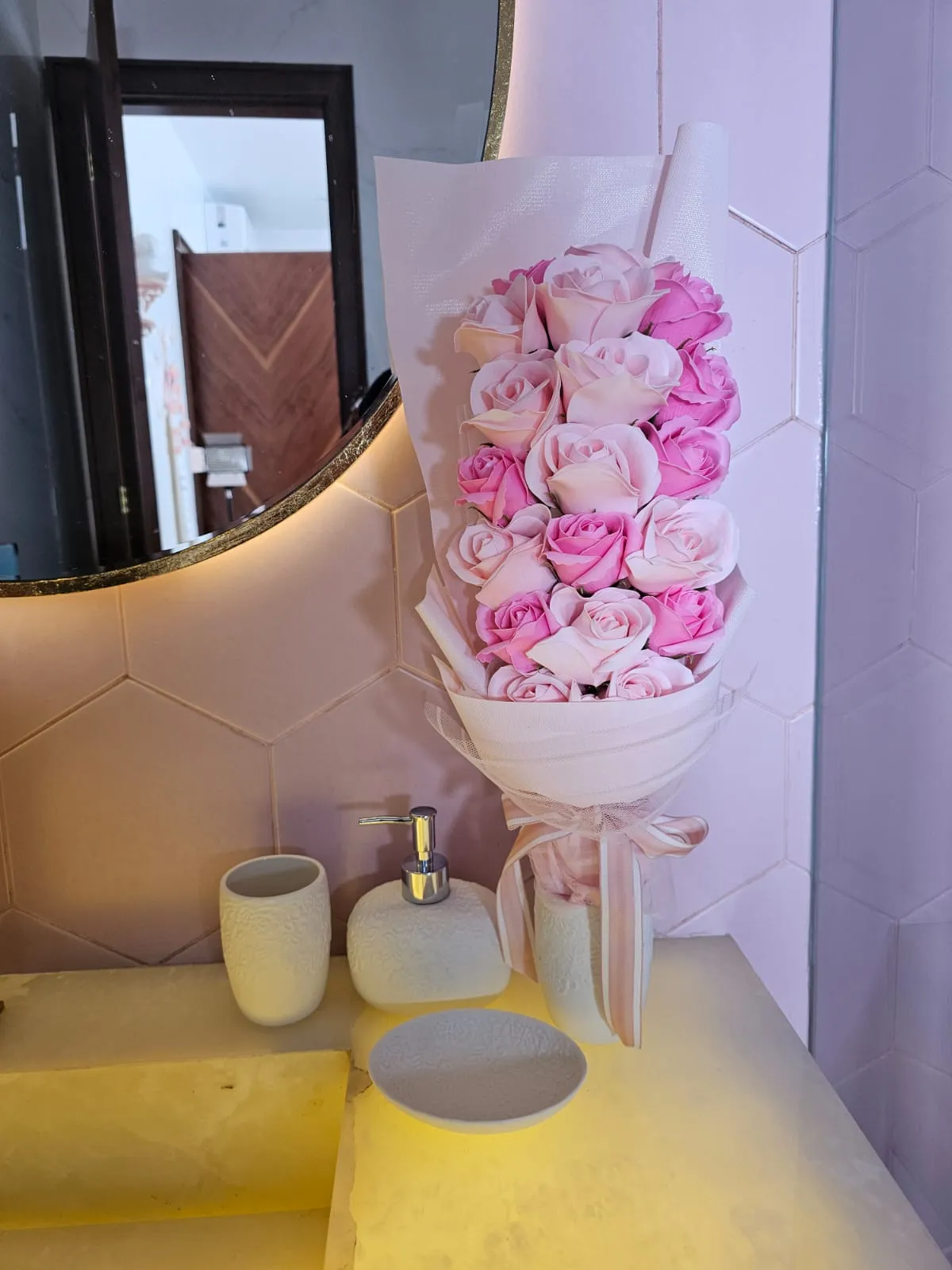 BOUQUET DE FLORES K-603 ROSADO