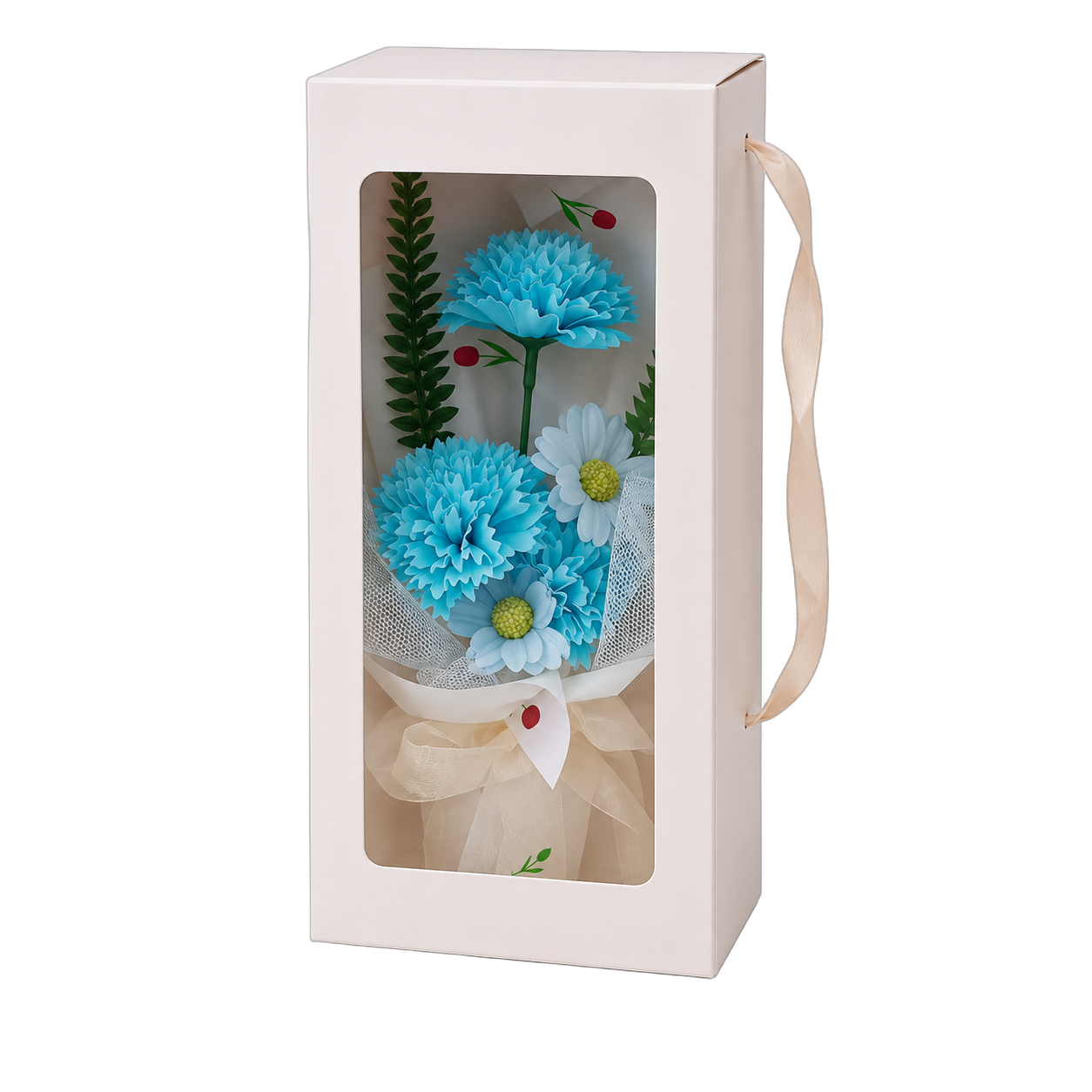 Bouquet de jabón en bolsa ventana, Celeste (12*9*27cm)