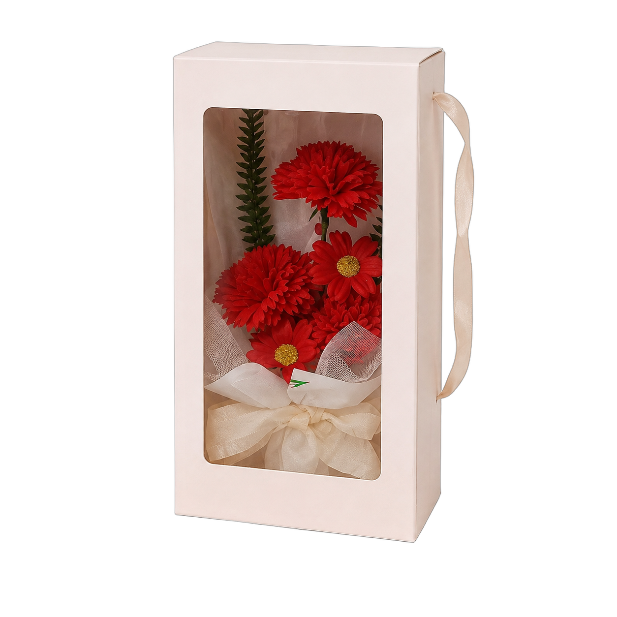 Bouquet de jabón en bolsa ventana, Rojo (12*9*27cm)