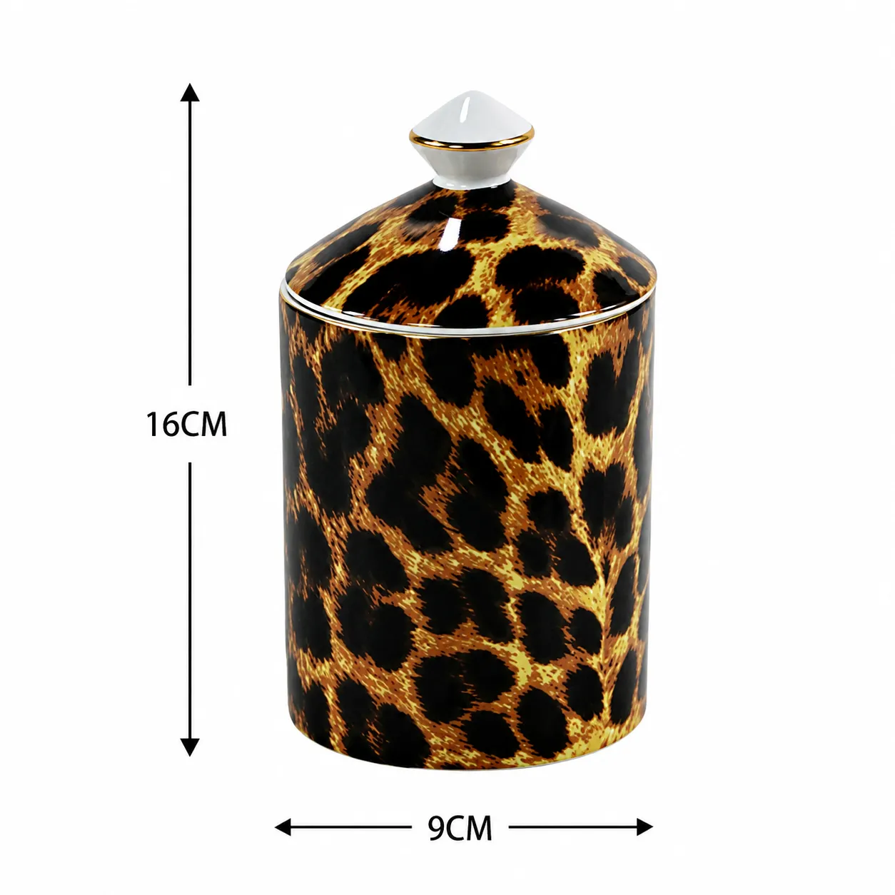 Vela aromática vainilla animal print leopardo, Café (9*16cm)