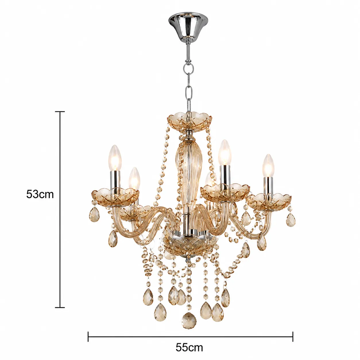 LAMP MODELO 2 YS-LP202210 (D550*H530) AMBAR CHANDELIER