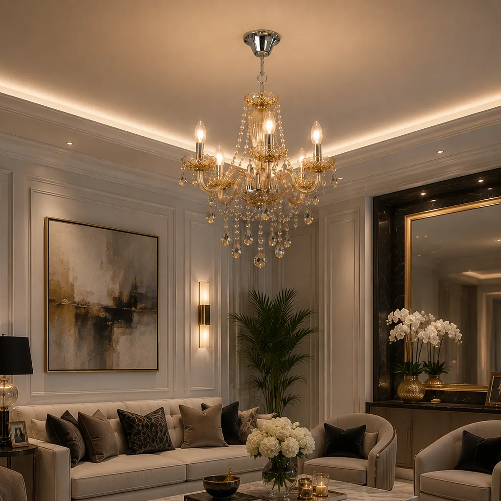 LAMP MODELO 2 YS-LP202210 (D550*H530) AMBAR CHANDELIER