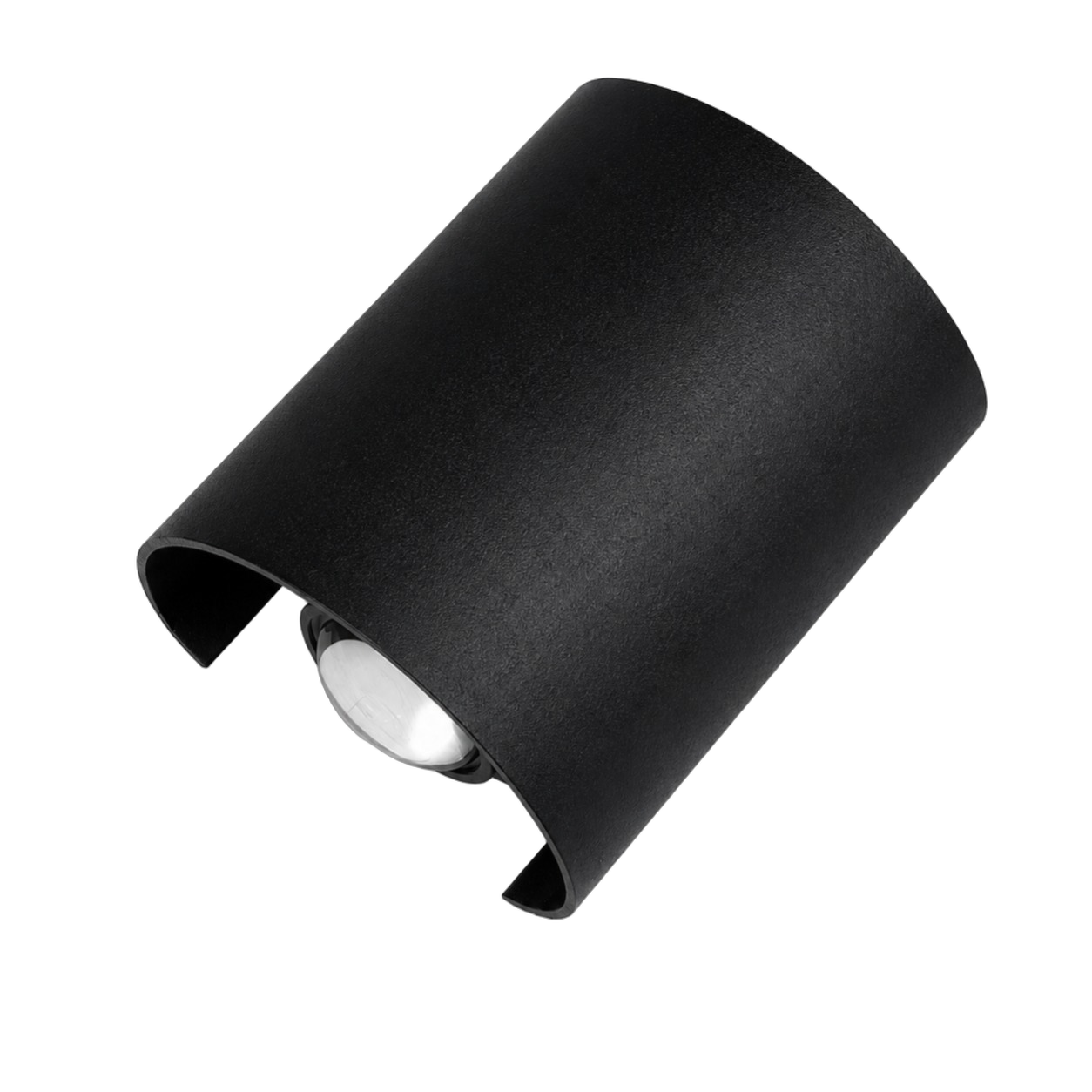 Aplique de pared cilíndrico doble haz, Negro (8*9cm) (Circuito LED integrado, temperatura de luz: cálida 3000K, vida útil 25000 horas)