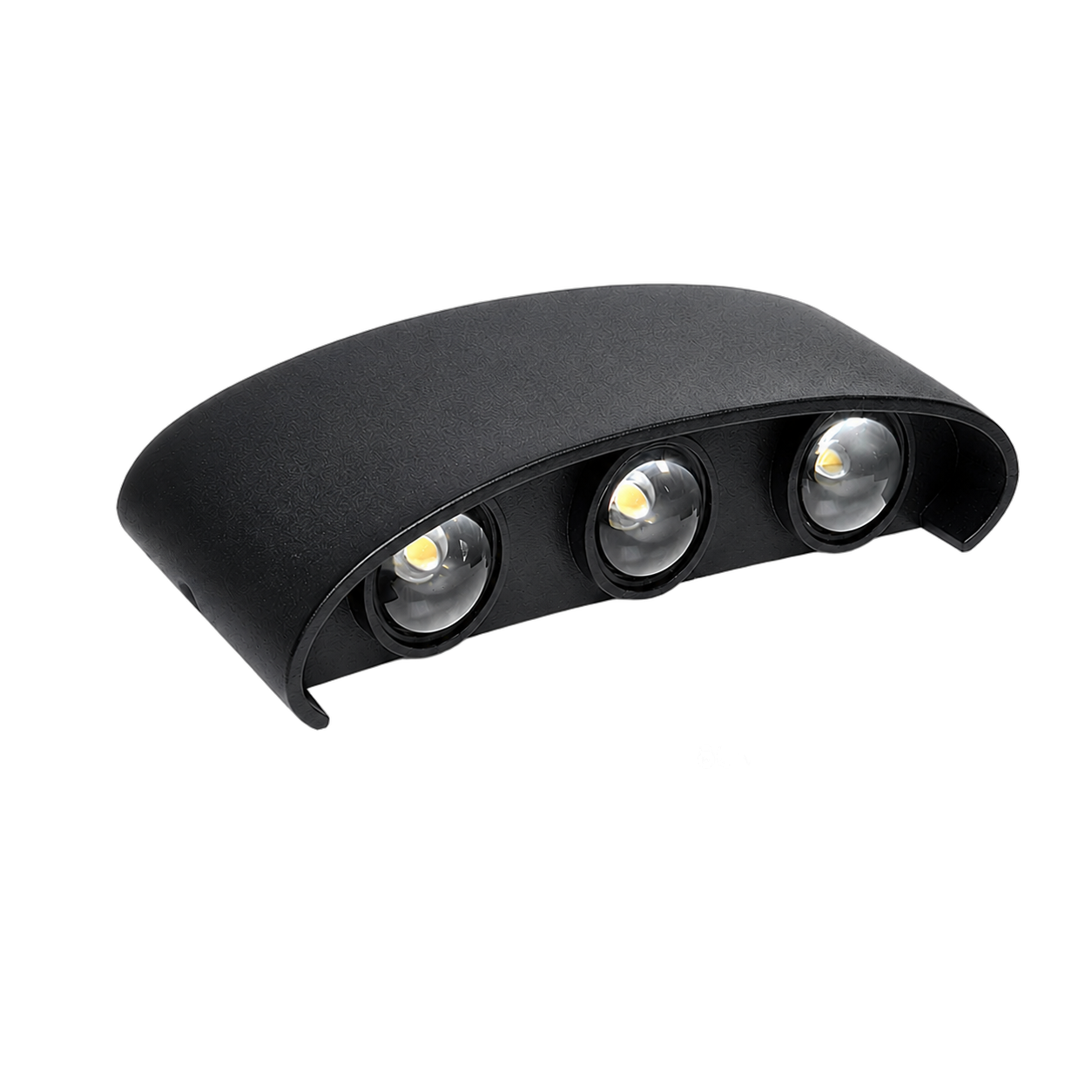 Aplique de pared rectangular doble haz, Negro (18*8cm) (Circuito LED integrado, temperatura de luz: cálida 3000K, vida útil 25000 horas)