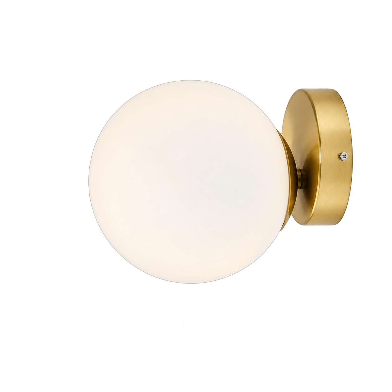 Aplique de pared esfera opalina corto, Dorado (15cm) (1 foco E14 no incluido)