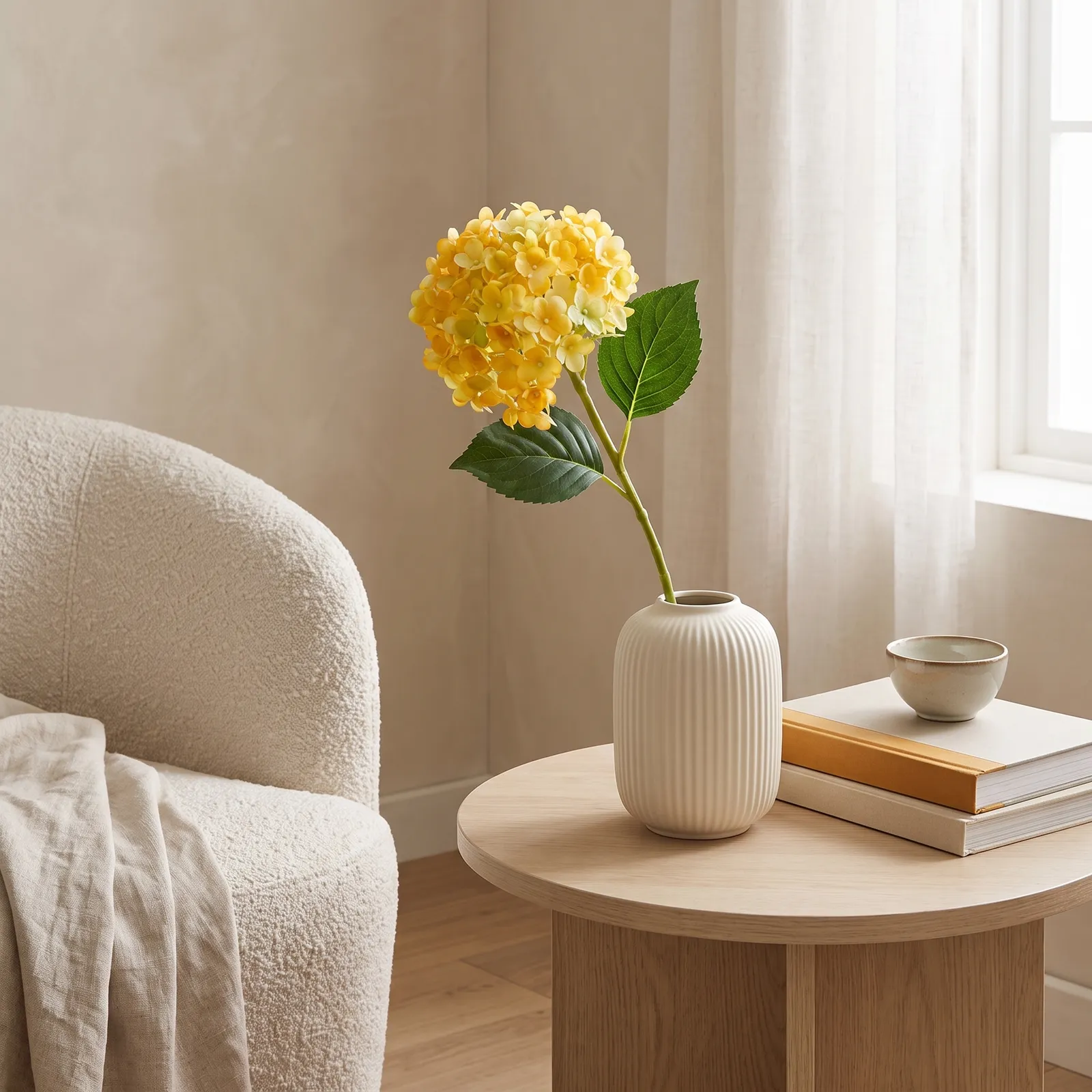 Ramo de hortensias artificiales, Amarillo (20*50cm)
