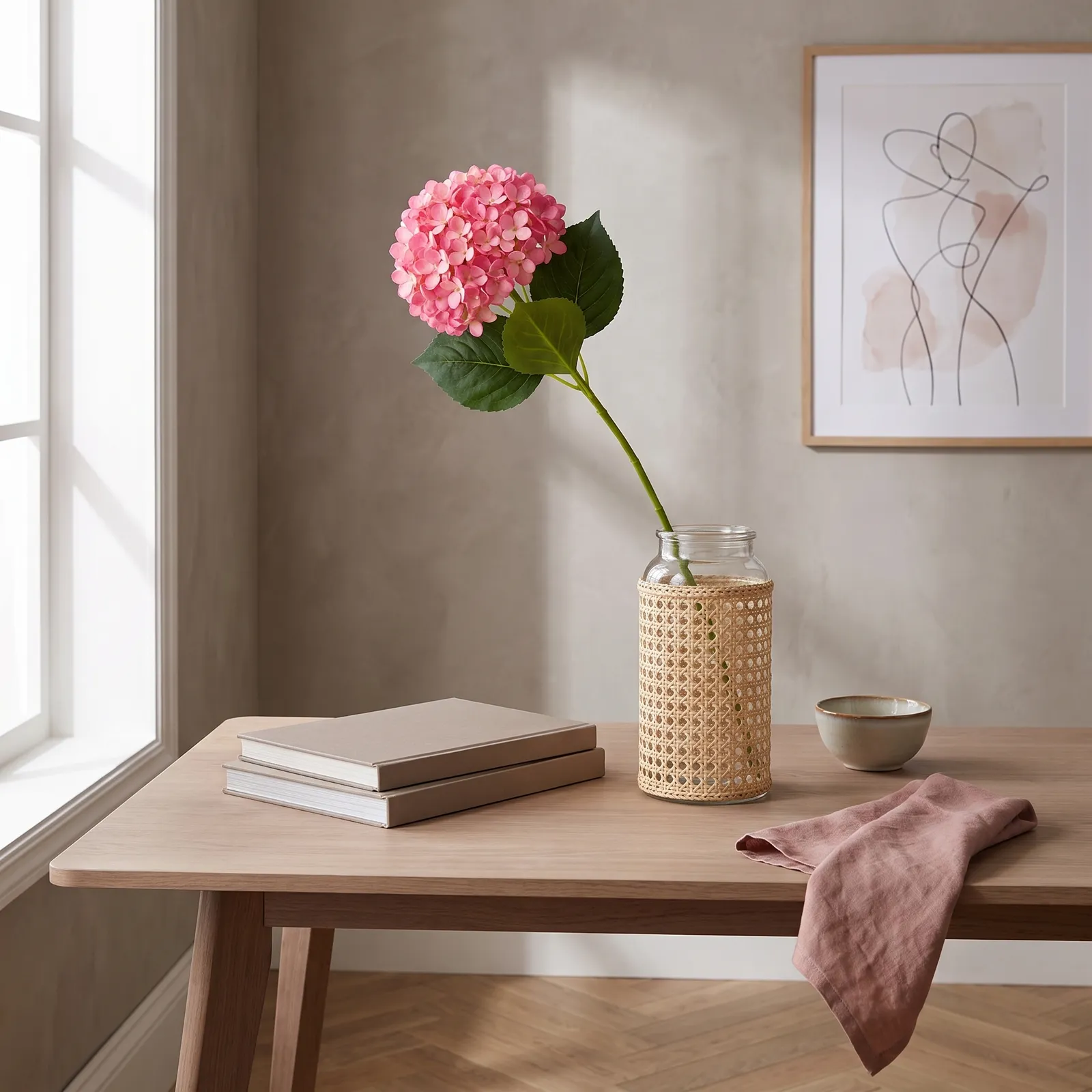 Ramo de hortensias artificiales, Salmón (20*50cm)