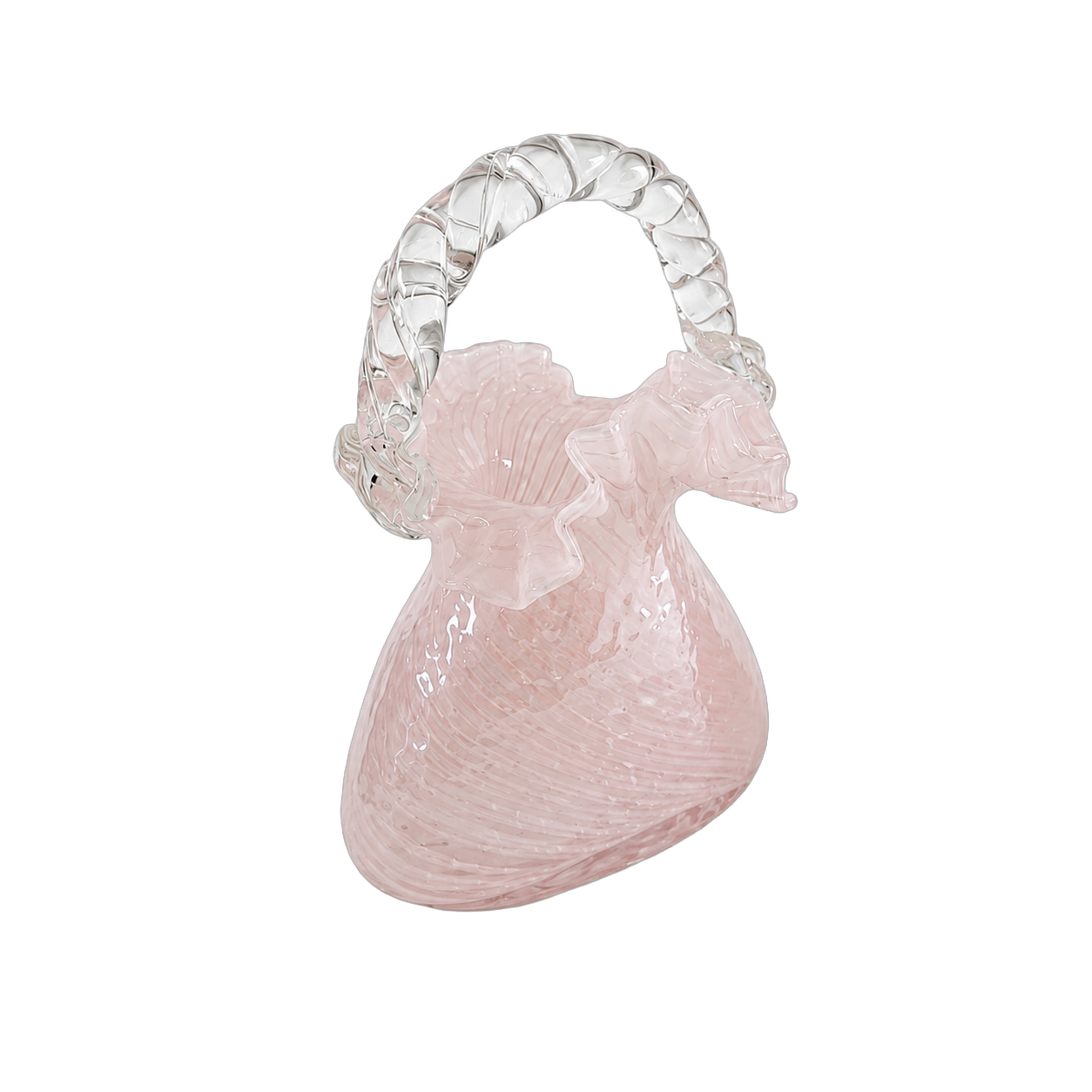 Jarrón de cristal de Murano bouquet cartera grande, Rosado (20*16*29cm)