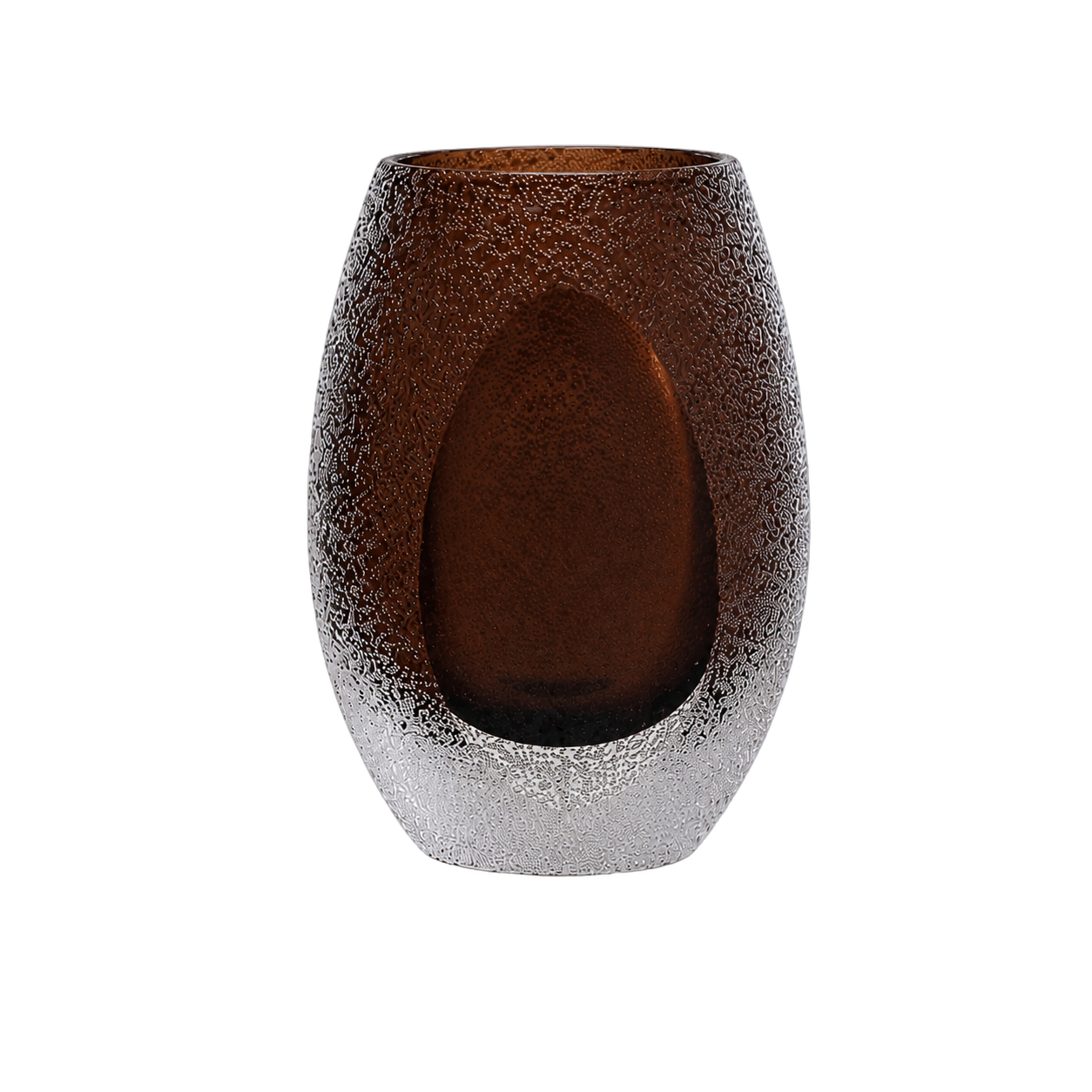Jarrón de cristal de Murano orgánico, Ámbar (12*17cm)