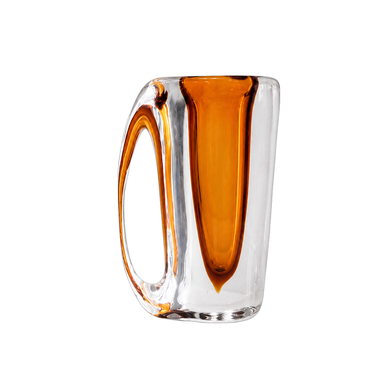 Jarrón de cristal de Murano prisma mediano, Ámbar (13*20cm)